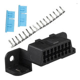 16pin Female Angle Connector 16 pin Obd2 Connector Obd Obd 2 Female Wire Sockets Connector Plug Obd Ii Adapter Diagnostic Tools