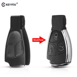 KEYYOU 3 Buttons Remote Auto Smart Key Case Shell For Mercedes Benz B C E ML S CLK CL GL W211 Chrome Style With Battery Holder