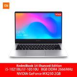 Original Xiaomi RedmiBook Laptop Pro 14.0 inch i7-10510U NVIDIA GeForce MX250 8GB DDR4 RAM 512GB SSD Ultra Thin Notebook Silver