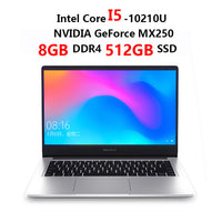 Original Xiaomi RedmiBook Laptop Pro 14.0 inch i7-10510U NVIDIA GeForce MX250 8GB DDR4 RAM 512GB SSD Ultra Thin Notebook Silver