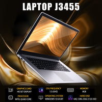 15.6 inch 8GB RAM 256GB/512GB SSD Notebook intel J3455 Quad Core Laptops With 1080P Display Ultrabook 5G WiFi Computer RJ45 HDMI