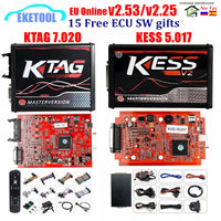 2020 Online Red V2.53 KESS V5.017 V2 KTAG V7.020 V2.25 4LED No Token OBD2 Manager K-TAG 7.020 KESS V2 ECU Upgrade Programmer