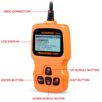 Autophix OM123 OBD2 Scanner EOBD Auto Code Reader Car Diagnostic Tool Engine Scan Tool with Live Date (Orange)