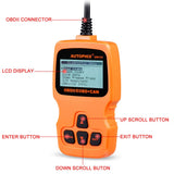 Autophix OM123 OBD2 Scanner EOBD Auto Code Reader Car Diagnostic Tool Engine Scan Tool with Live Date (Orange)