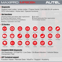 Autel MP808K Car Diagnostic Obd2 Scarnner Diagnostic Auto Key Coding OE-level Diagnostic Tool Batter Than Launch x431 pro