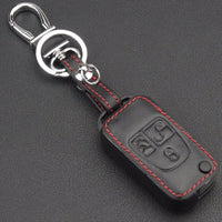 jingyuqin Remote 3 Buttons Leather Car Key Case Cover For Mercedes Benz ML C CL S SL SEL Flip Folding Key Holder Keychain