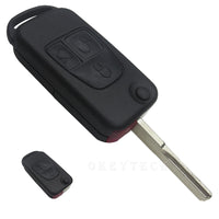 OkeyTech Key Shell For Mercedes Benz ML C CL S SL SEL Uncut Blank Blade Auto Car Key Cover Case Fob 3 Button Flip Fold for Benz