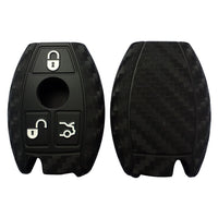 3/4 Buttons Silicone Remote Key Fob Case For Mercedes for Benz G500 B C E ML S CLK CL 2B Key Fob Cover Carbon Fiber Car Styling