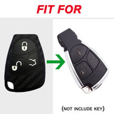 3/4 Buttons Silicone Remote Key Fob Case For Mercedes for Benz G500 B C E ML S CLK CL 2B Key Fob Cover Carbon Fiber Car Styling