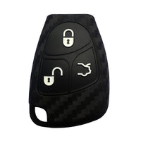 3/4 Buttons Silicone Remote Key Fob Case For Mercedes for Benz G500 B C E ML S CLK CL 2B Key Fob Cover Carbon Fiber Car Styling