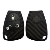 3/4 Buttons Silicone Remote Key Fob Case For Mercedes for Benz G500 B C E ML S CLK CL 2B Key Fob Cover Carbon Fiber Car Styling