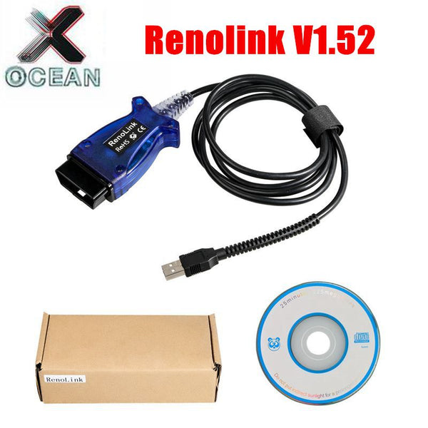 Renolink V1.52 For Renault ECU Programmer Reno Link OBD2 Key Programming Airbag Reset flash reading&writing tool support french