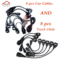 VD DS150E CDP 8pcs Full Set Car Cables + 8pcs Truck Cables for tcs cdp pro plus/MVD/Kess Auto Cable for delphis for